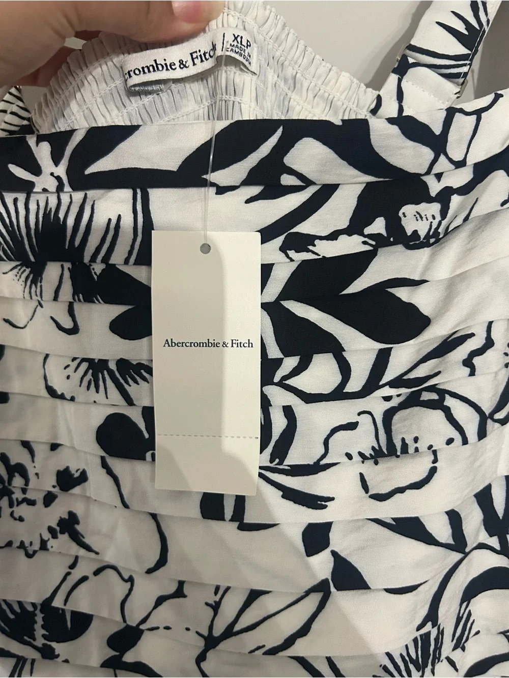 Abercrombie & Fitch Black and White Floral Maxi Dress